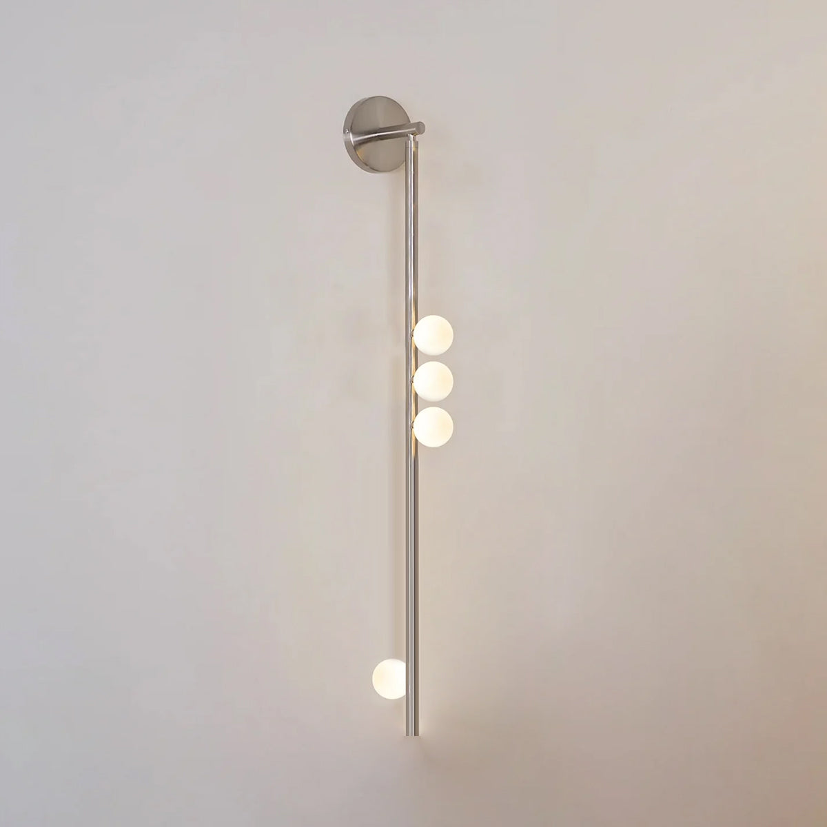 Brass Glass Tube Wall Lamp with Adjustable Lighting — front view
