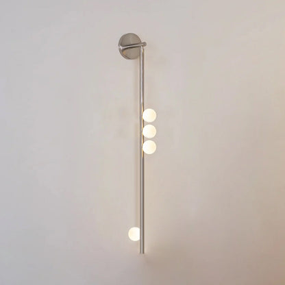 Brass Glass Tube Wall Lamp with Adjustable Lighting — front view