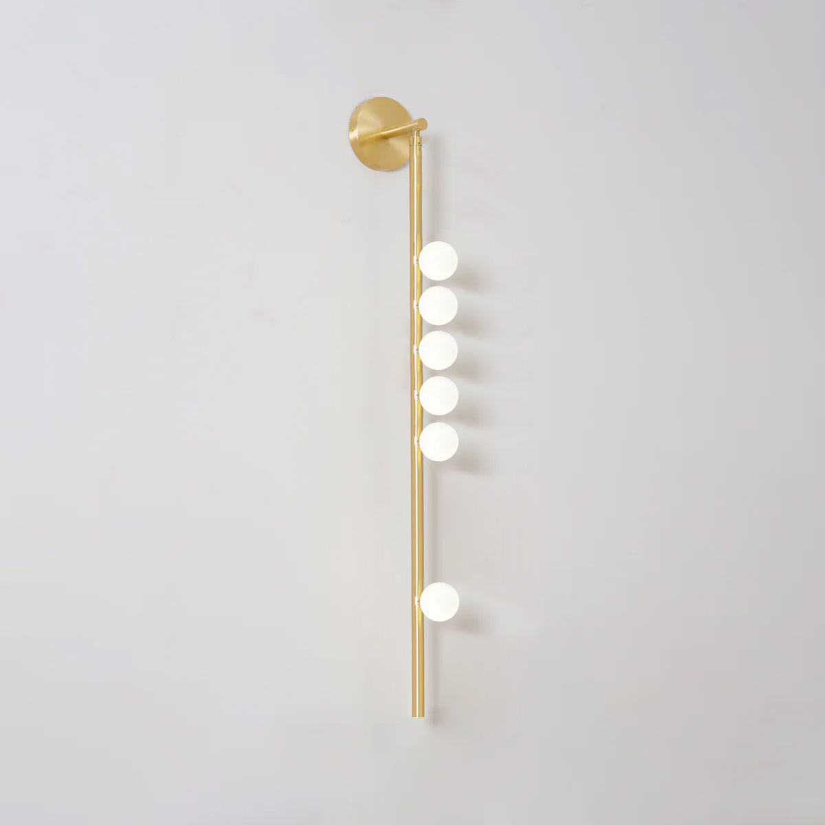 Brass Glass Tube Wall Lamp with Adjustable Lighting