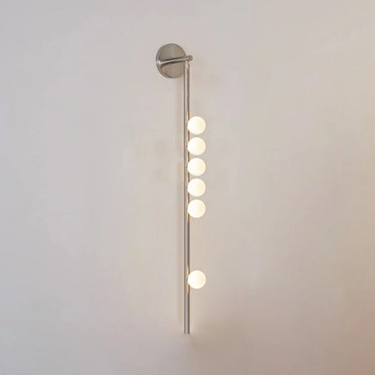 Brass Glass Tube Wall Lamp with Adjustable Lighting
