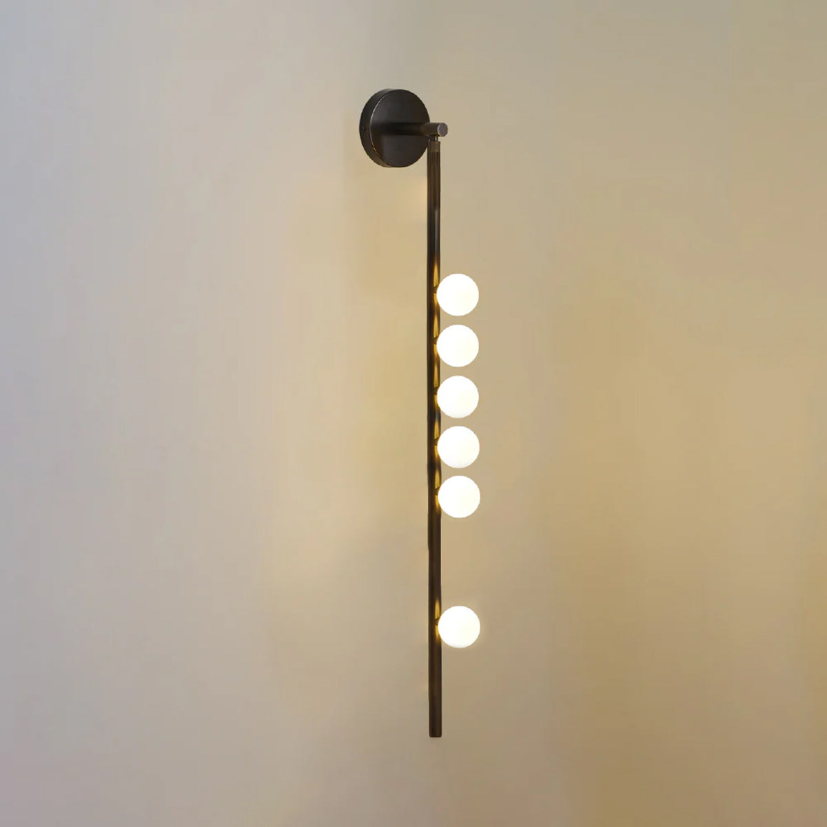 Brass Glass Tube Wall Lamp with Adjustable Lighting