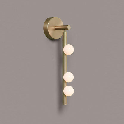 Brass Glass Tube Wall Lamp with Adjustable Lighting — front view