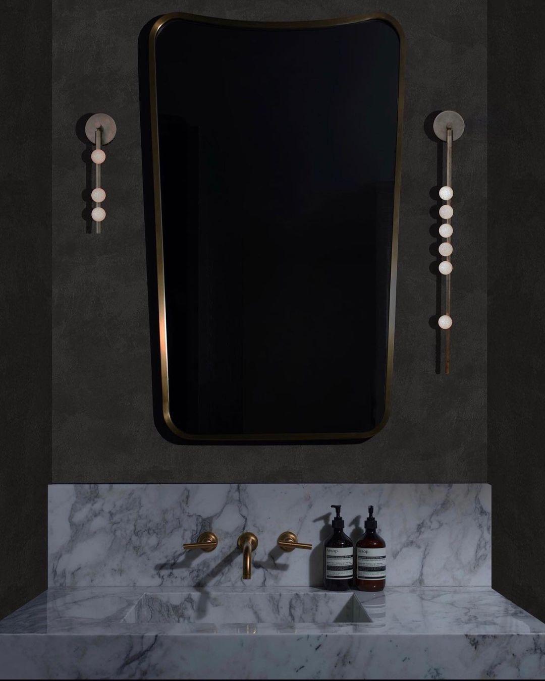 Brass Glass Tube Wall Lamp with Adjustable Lighting