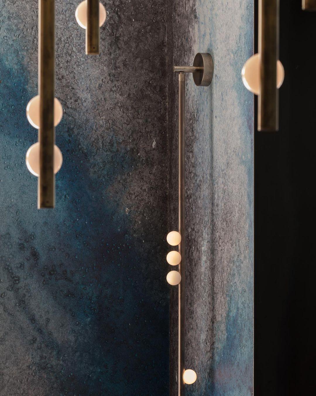 Brass Glass Tube Wall Lamp with Adjustable Lighting