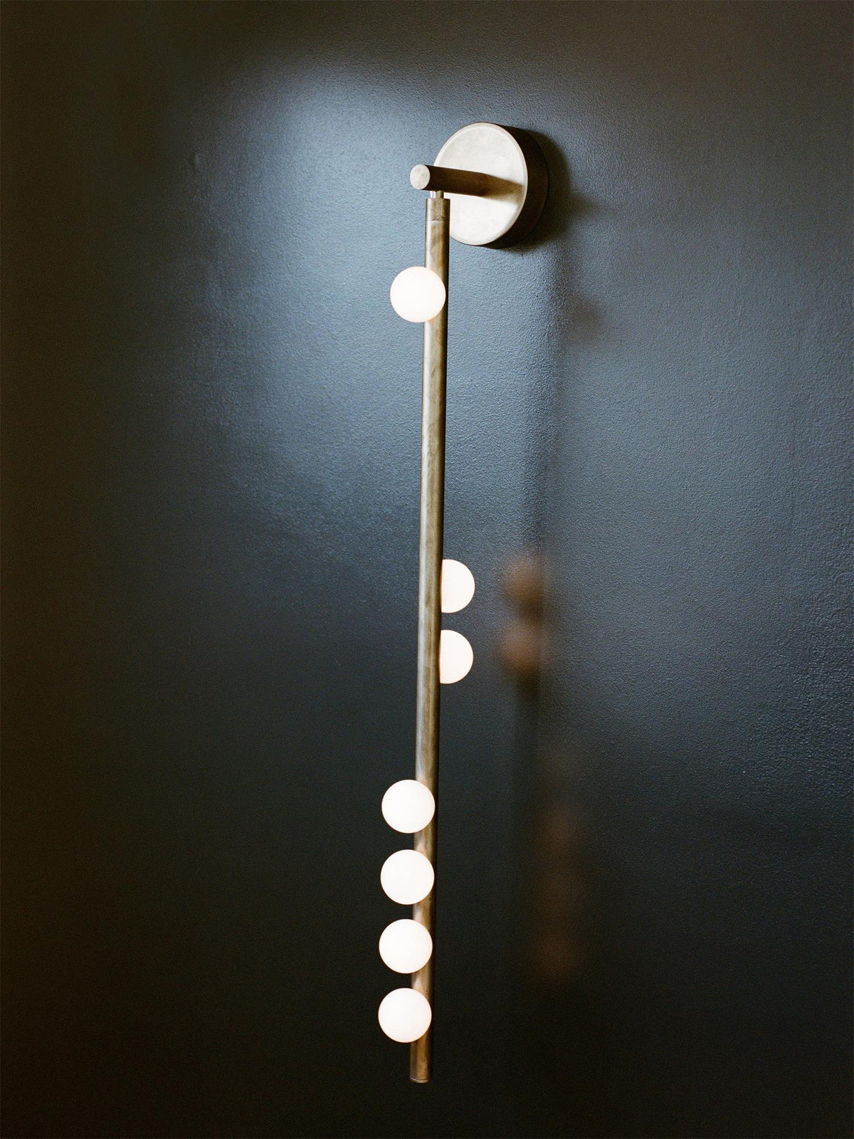 Brass Glass Tube Wall Lamp with Adjustable Lighting