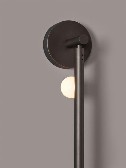 Brass Glass Tube Wall Lamp with Adjustable Lighting
