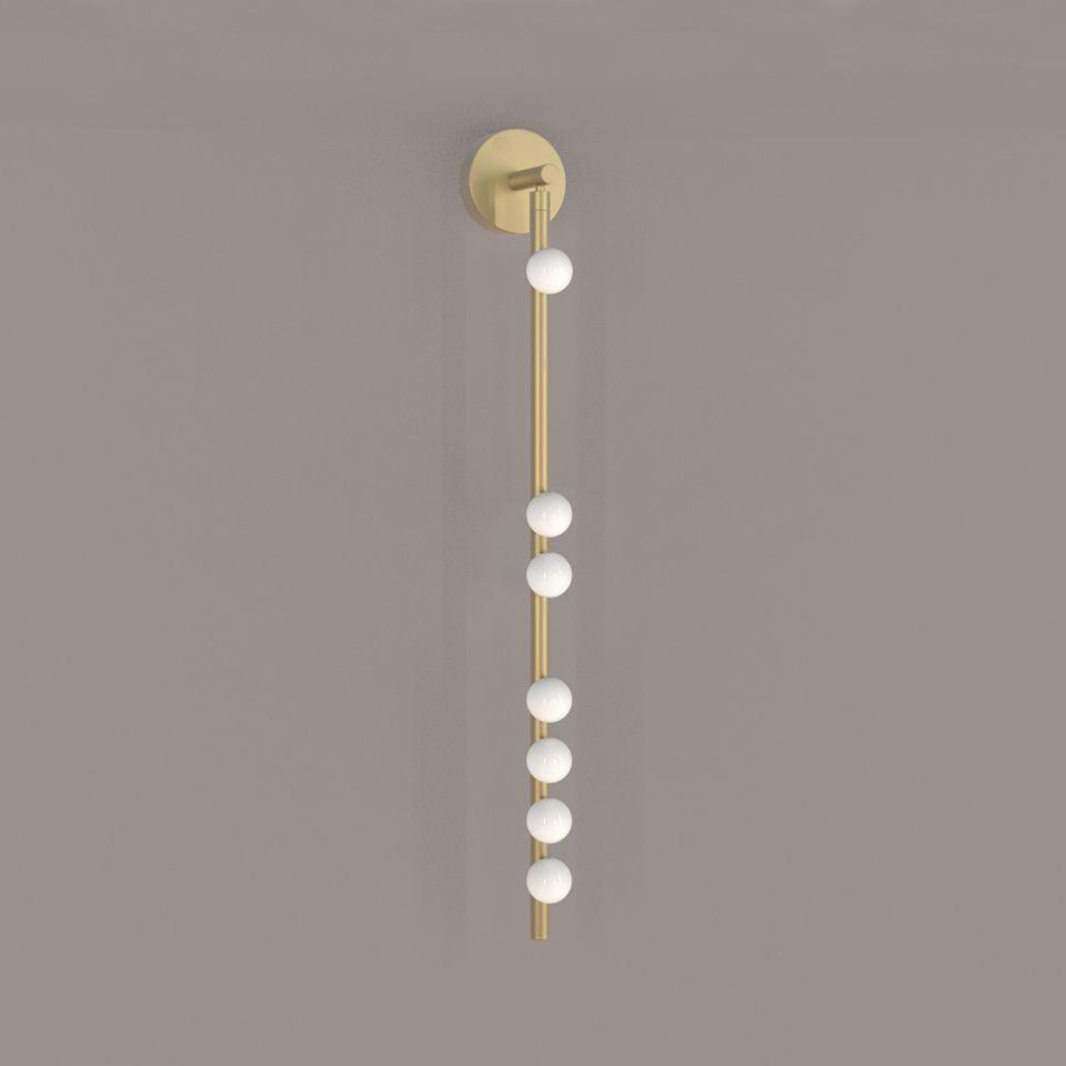 Brass Glass Tube Wall Lamp with Adjustable Lighting
