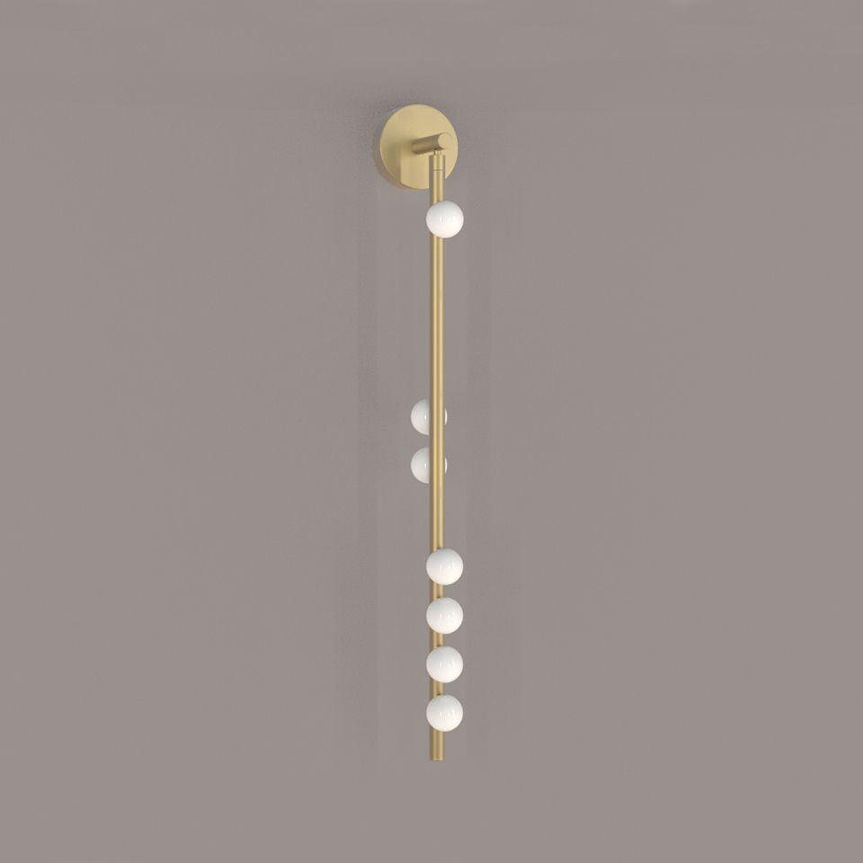 Brass Glass Tube Wall Lamp with Adjustable Lighting