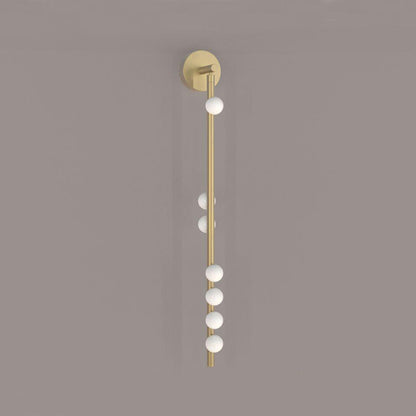 Brass Glass Tube Wall Lamp with Adjustable Lighting