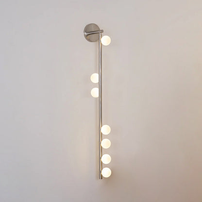 Brass Glass Tube Wall Lamp with Adjustable Lighting