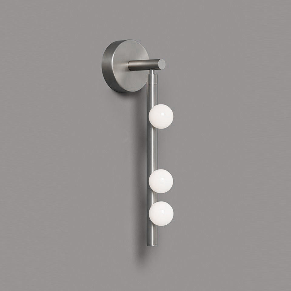 Brass Glass Tube Wall Lamp with Adjustable Lighting — side view