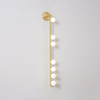 Brass Glass Tube Wall Lamp with Adjustable Lighting