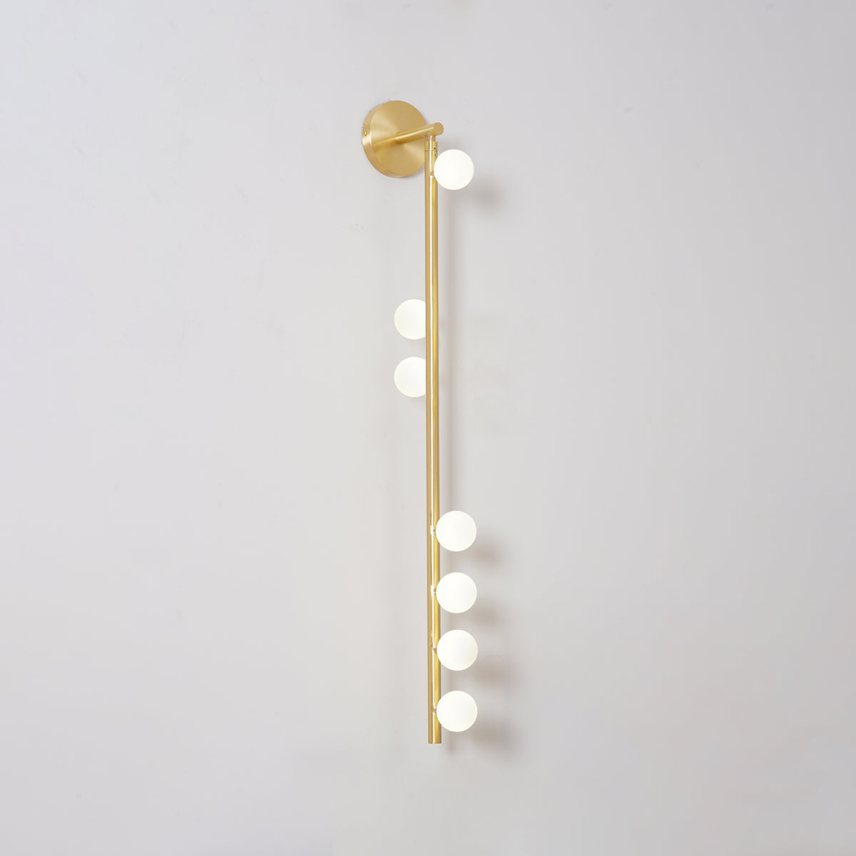 Brass Glass Tube Wall Lamp with Adjustable Lighting
