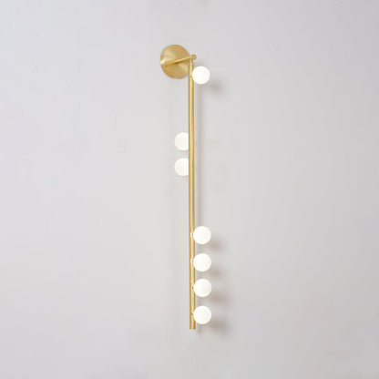 Brass Glass Tube Wall Lamp with Adjustable Lighting