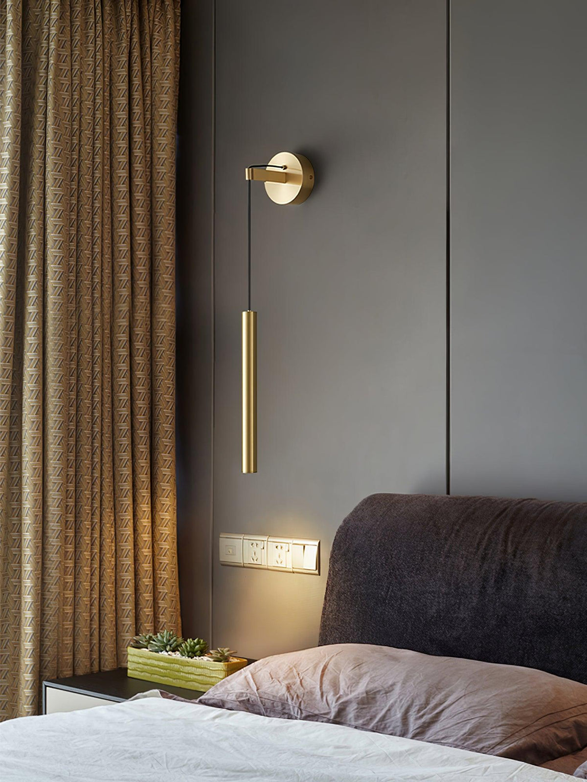 Brass Line Wall Light, Energy-Efficient LED