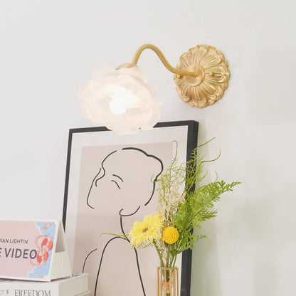 Brass Rose Wall Light with Adjustable Brightness