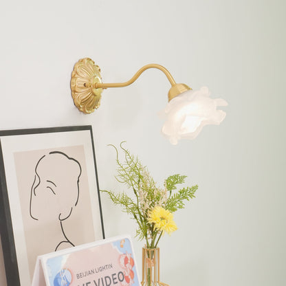 Brass Rose Wall Light with Adjustable Brightness — front view