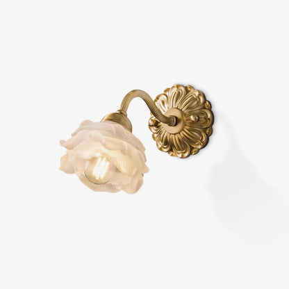 Brass Rose Wall Light with Adjustable Brightness