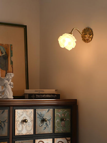 Brass Rose Wall Light with Adjustable Brightness