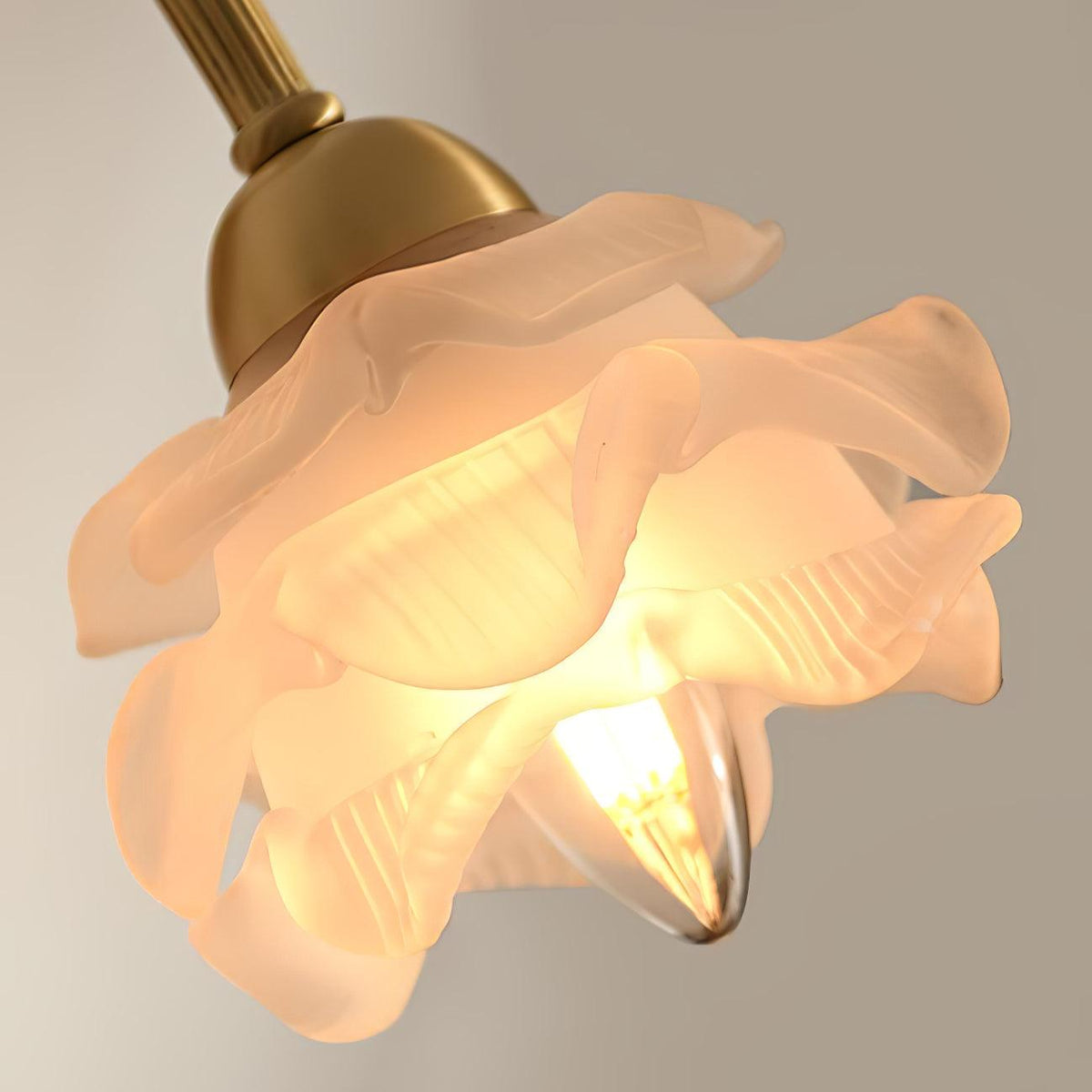 Brass Rose Wall Light with Adjustable Brightness