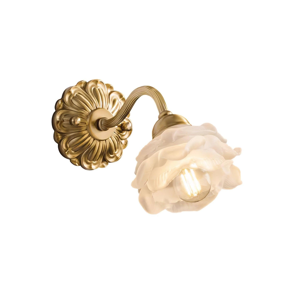 Brass Rose Wall Light with Adjustable Brightness — front view
