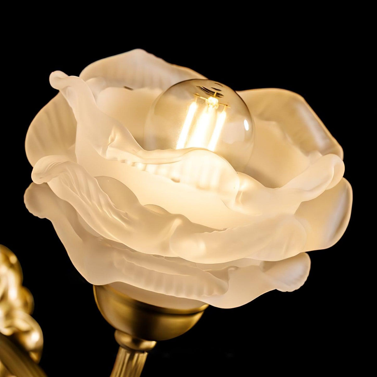 Brass Rose Wall Light with Adjustable Brightness