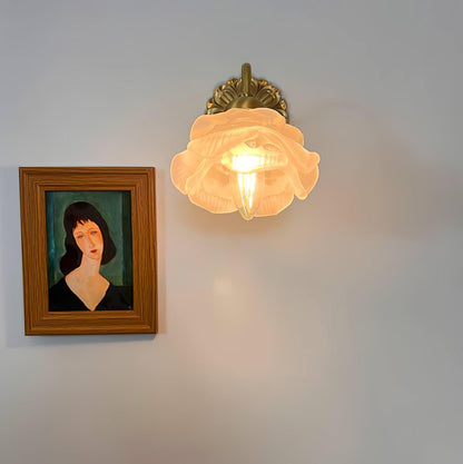 Brass Rose Wall Light with Adjustable Brightness