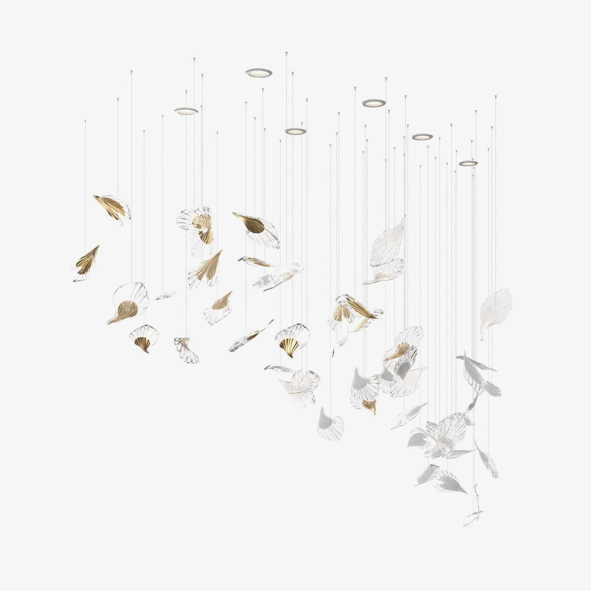 Breezeleaf Modern Chandelier with Adjustable LED Lighting — alternate angle
