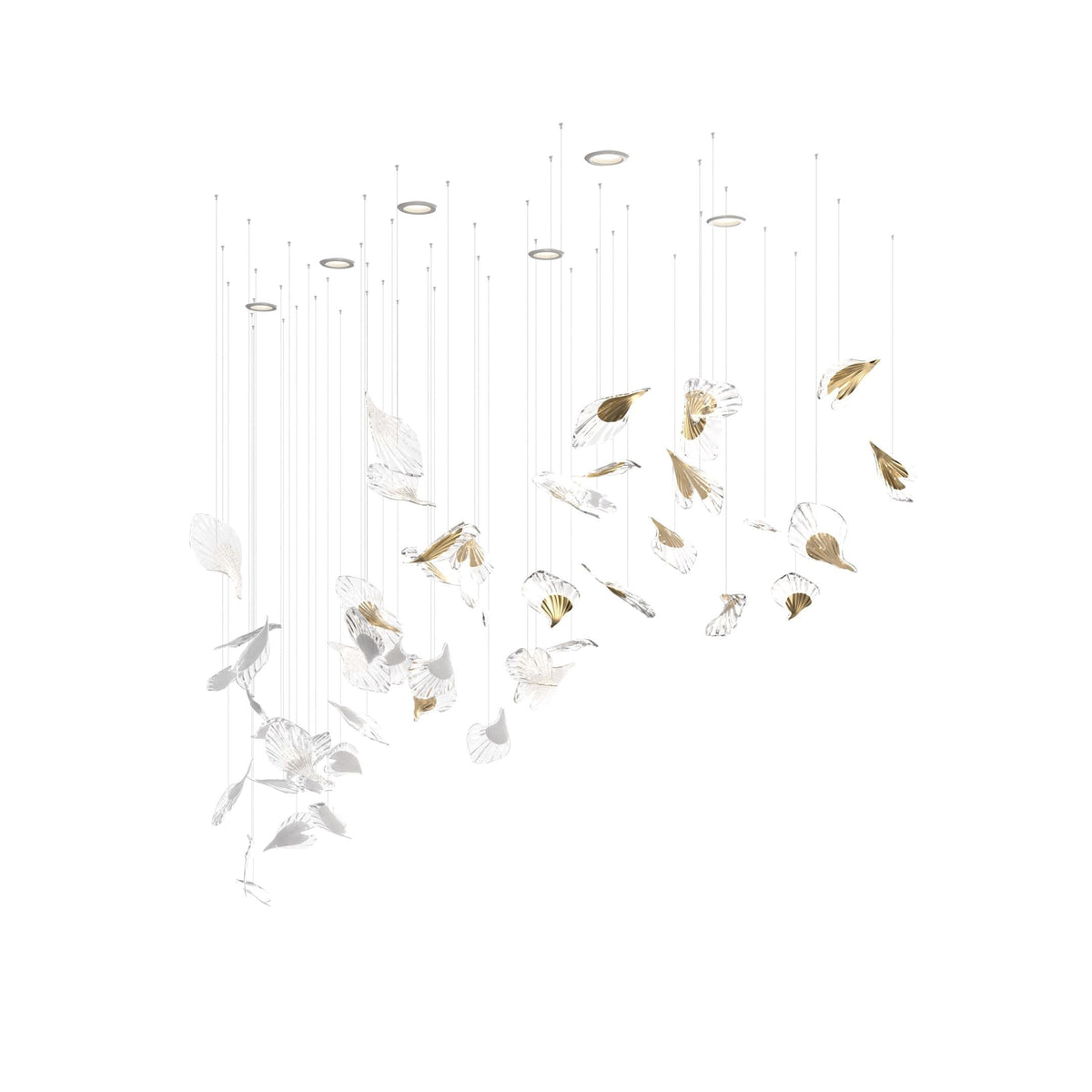 Breezeleaf Modern Chandelier with Adjustable LED Lighting — front view