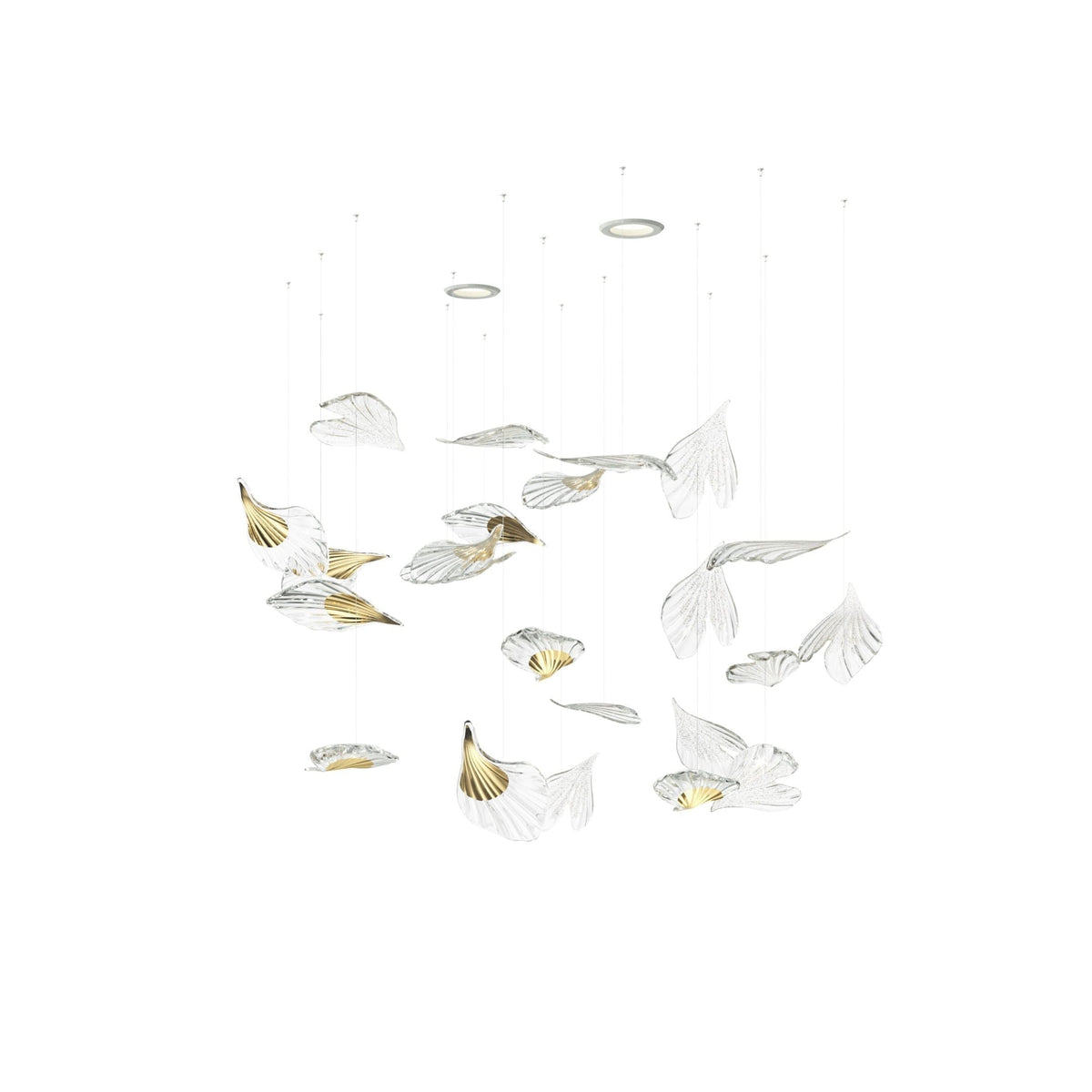 Breezeleaf Modern Chandelier with Adjustable LED Lighting — side view