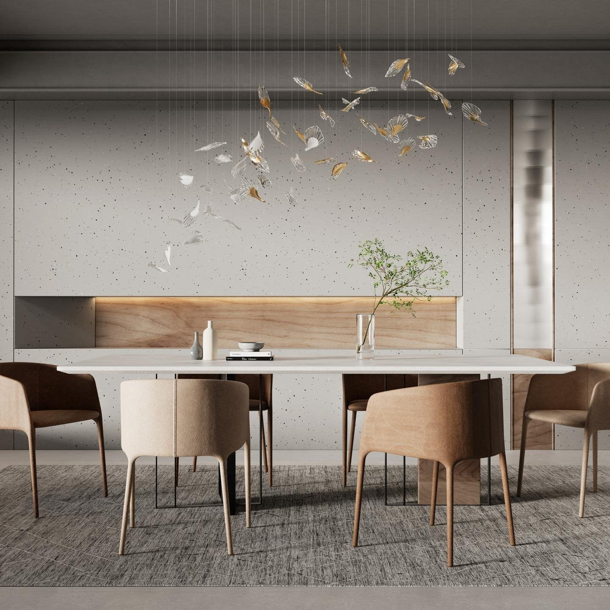 Breezeleaf Modern Chandelier with Adjustable LED Lighting — lifestyle view