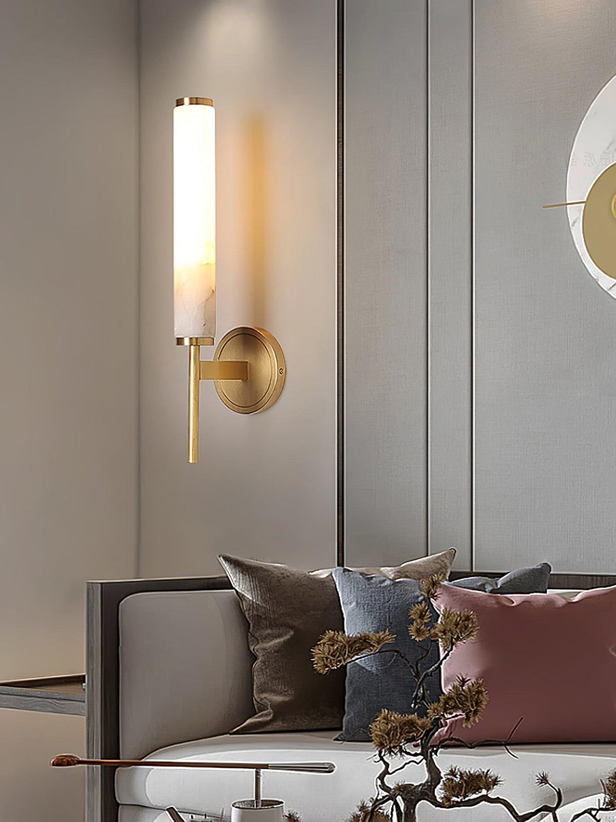 Alabaster Wall Sconce with Adjustable Brightness