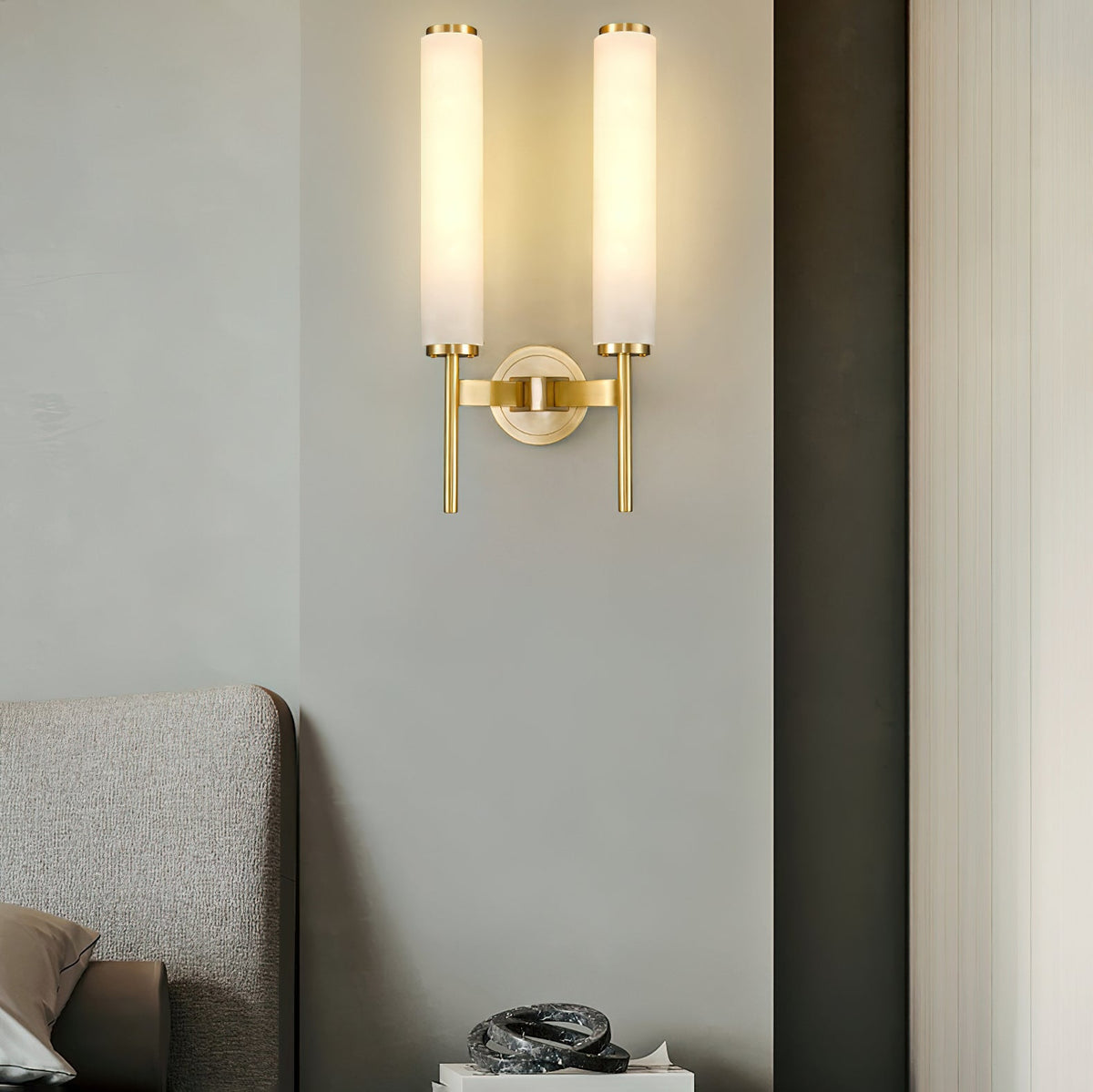Alabaster Wall Sconce with Adjustable Brightness