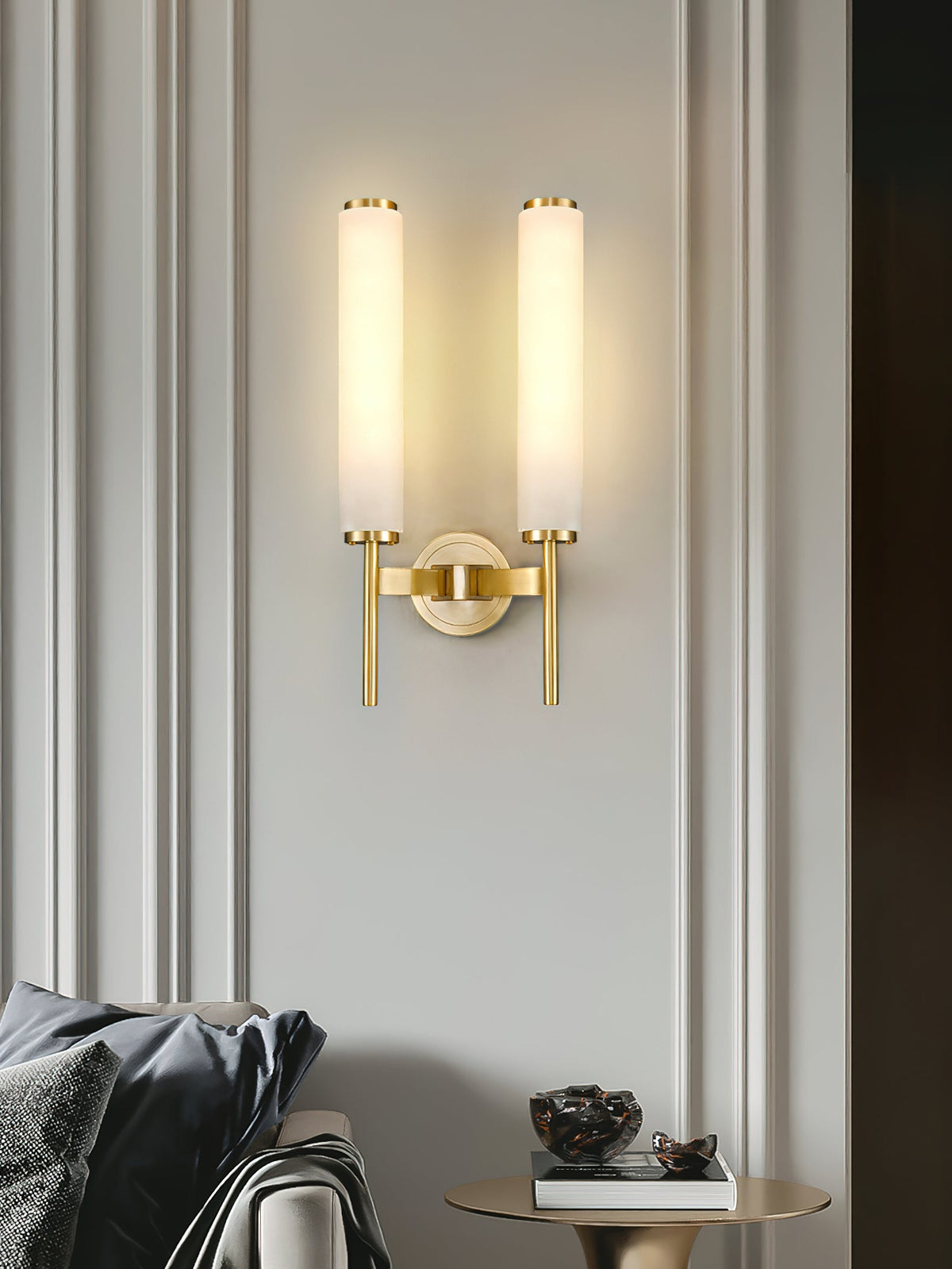 Alabaster Wall Sconce with Adjustable Brightness