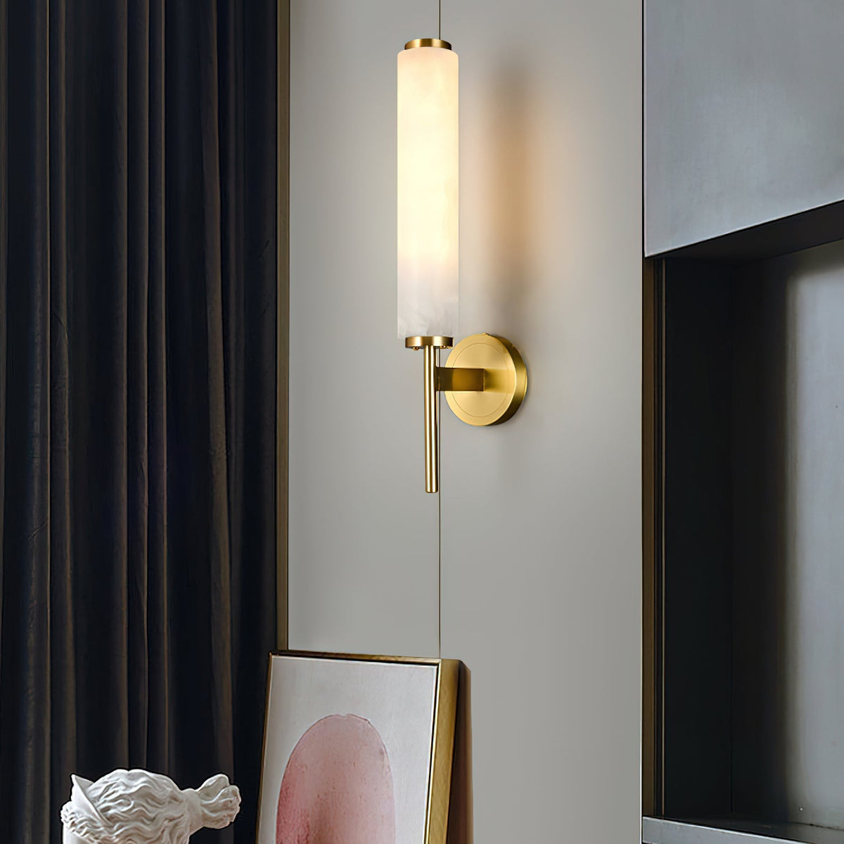 Alabaster Wall Sconce with Adjustable Brightness