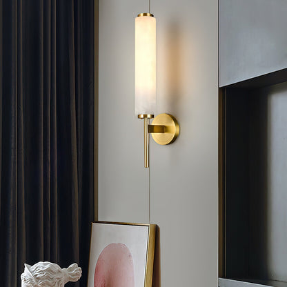 Alabaster Wall Sconce with Adjustable Brightness