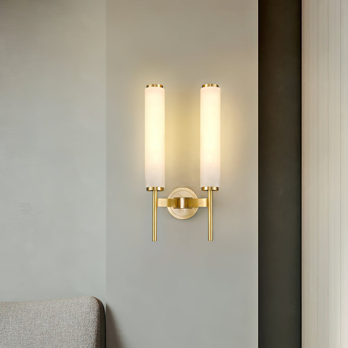 Alabaster Wall Sconce with Adjustable Brightness