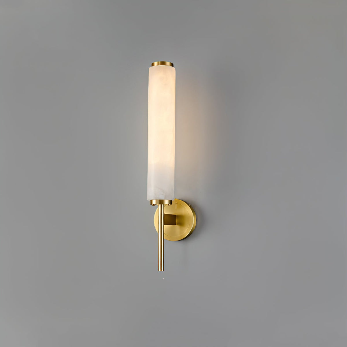 Alabaster Wall Sconce with Adjustable Brightness — front view