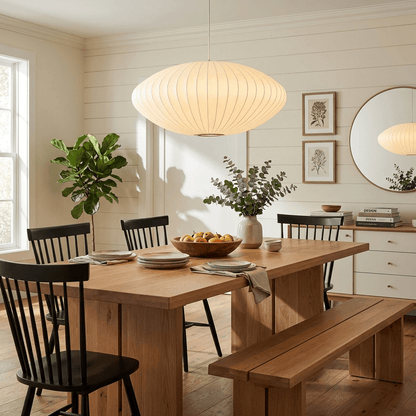 Crisscross Bubble Pendant Light, Adjustable Height — side view