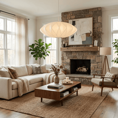 Crisscross Bubble Pendant Light, Adjustable Height — front view
