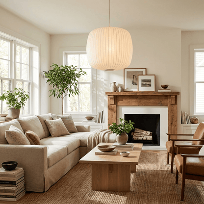 Crisscross Bubble Pendant Light, Adjustable Height — lifestyle view