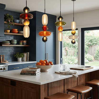 Candy Glass Pendant Light with Dimmable Light — side view