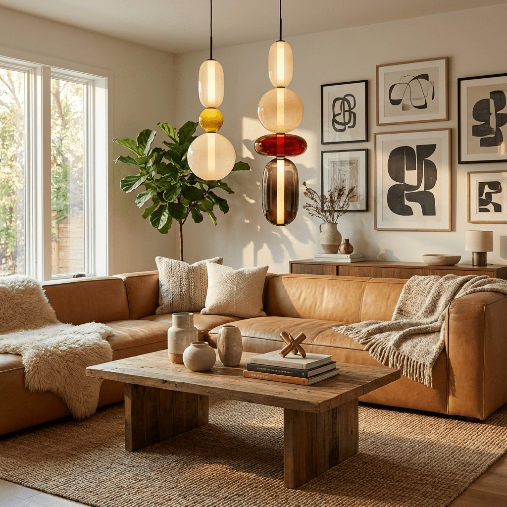 Candy Glass Pendant Light with Dimmable Light — front view