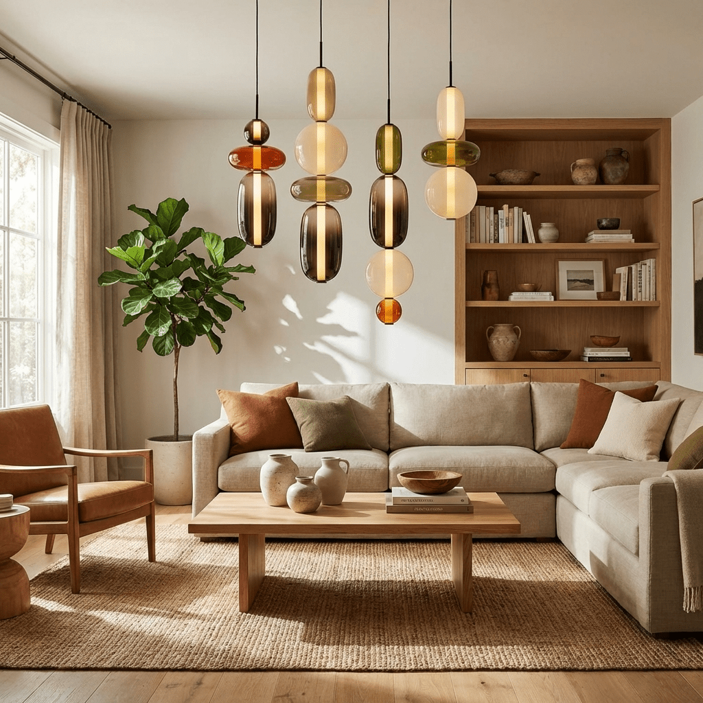Candy Glass Pendant Light with Dimmable Light — alternate angle