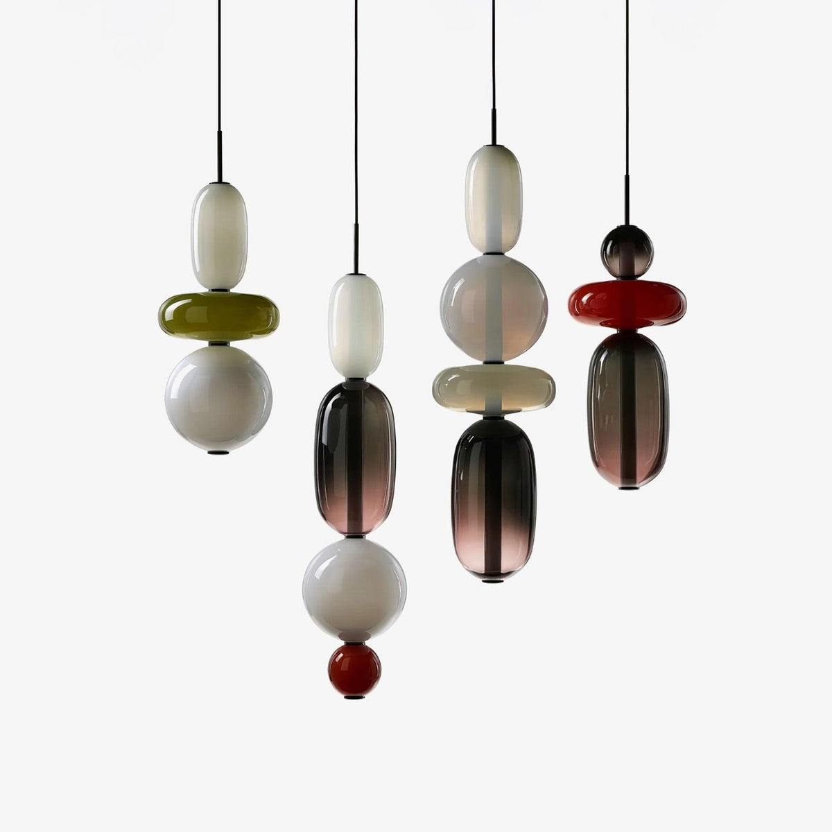 Candy Glass Pendant Light with Dimmable Light — front view