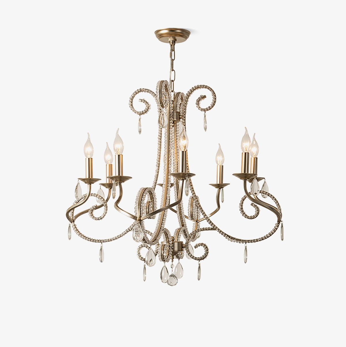Candle Crystal Chandelier with Sparkling Accents — side view