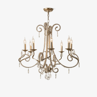 Candle Crystal Chandelier with Sparkling Accents — side view