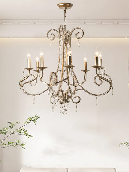 Candle Crystal Chandelier with Sparkling Accents