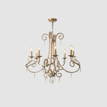 Candle Crystal Chandelier with Sparkling Accents