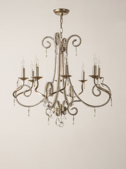 Candle Crystal Chandelier with Sparkling Accents